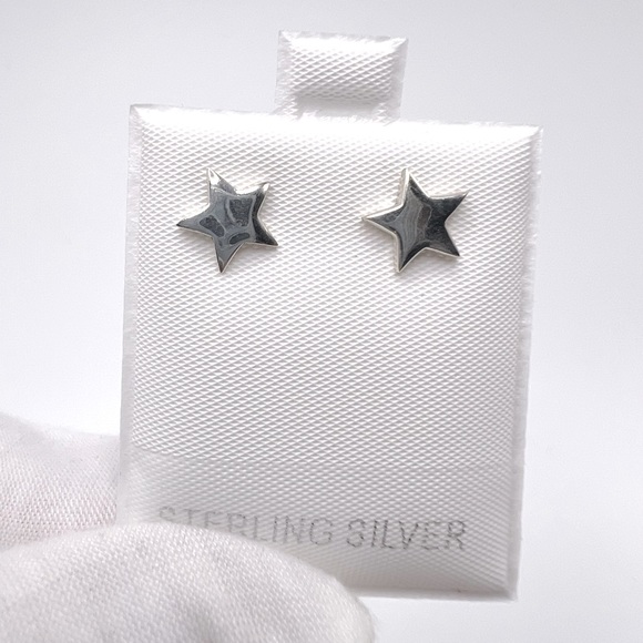 .925 Sterling Silver Star Stud Earrings - Picture 3 of 16